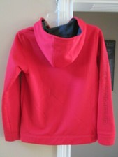 UNDER ARMOUR Hoodie JACKET YOUTH Large LOOSE, Logo, Red Black, Storm, Zipper EUC