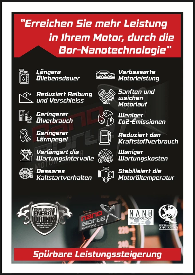 NanoBorTeX Öl Additiv + Diesel Zusatz NanoBorX Motorschutz Bor Boron Schutz - Bild 2 von 2
