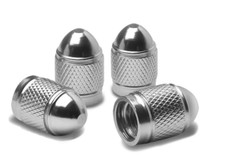 Bullet Style Polished Aluminum Silver Chrome Tire Valve Stem Caps Pack Of 4