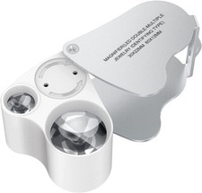 60Fach LED Lupe mit Licht Taschenlupe Vergrösserung Juwelier Uhrmacher mit Licht