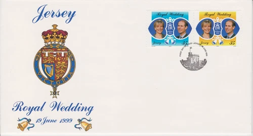 Unaddressed Jersey FDC First Day Cover 1999 Royal Wedding Edward Sophie Set