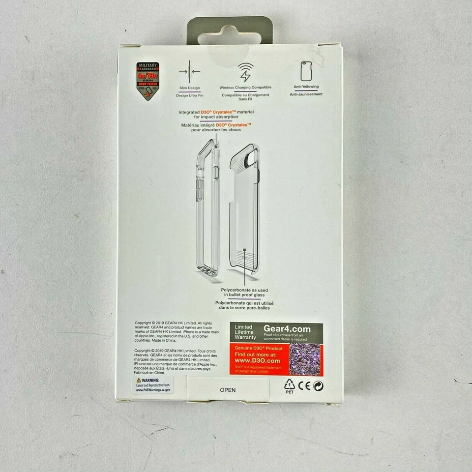 NEW Gear4 Apple iPhone 6, 6s, 7, 8 Bayswater Clear Case 13ft Drop Protection  - Image 4 of 4