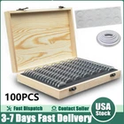 100 pcs Coin Capsules Storage Box with Wooden Case Holders Collection Display
