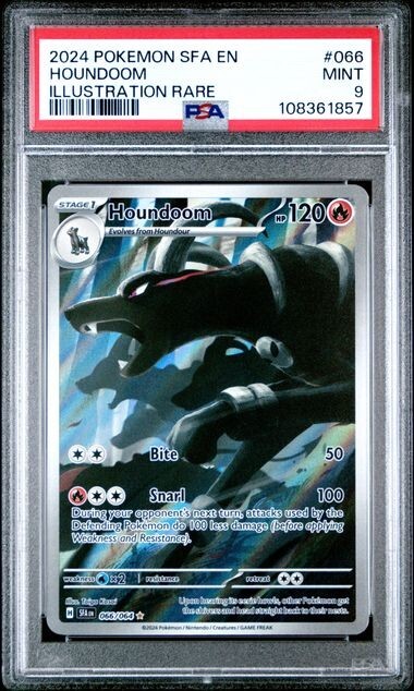 Houndoom #66 - Pokemon Shrouded Fable Illustration Rare - PSA 9