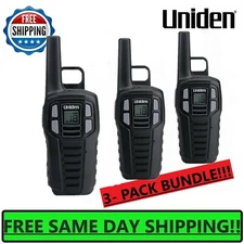 UNIDEN Long Range 3-pack Rechargeable Two Way Radio Walkie Talkies 16 MILE 2-Way