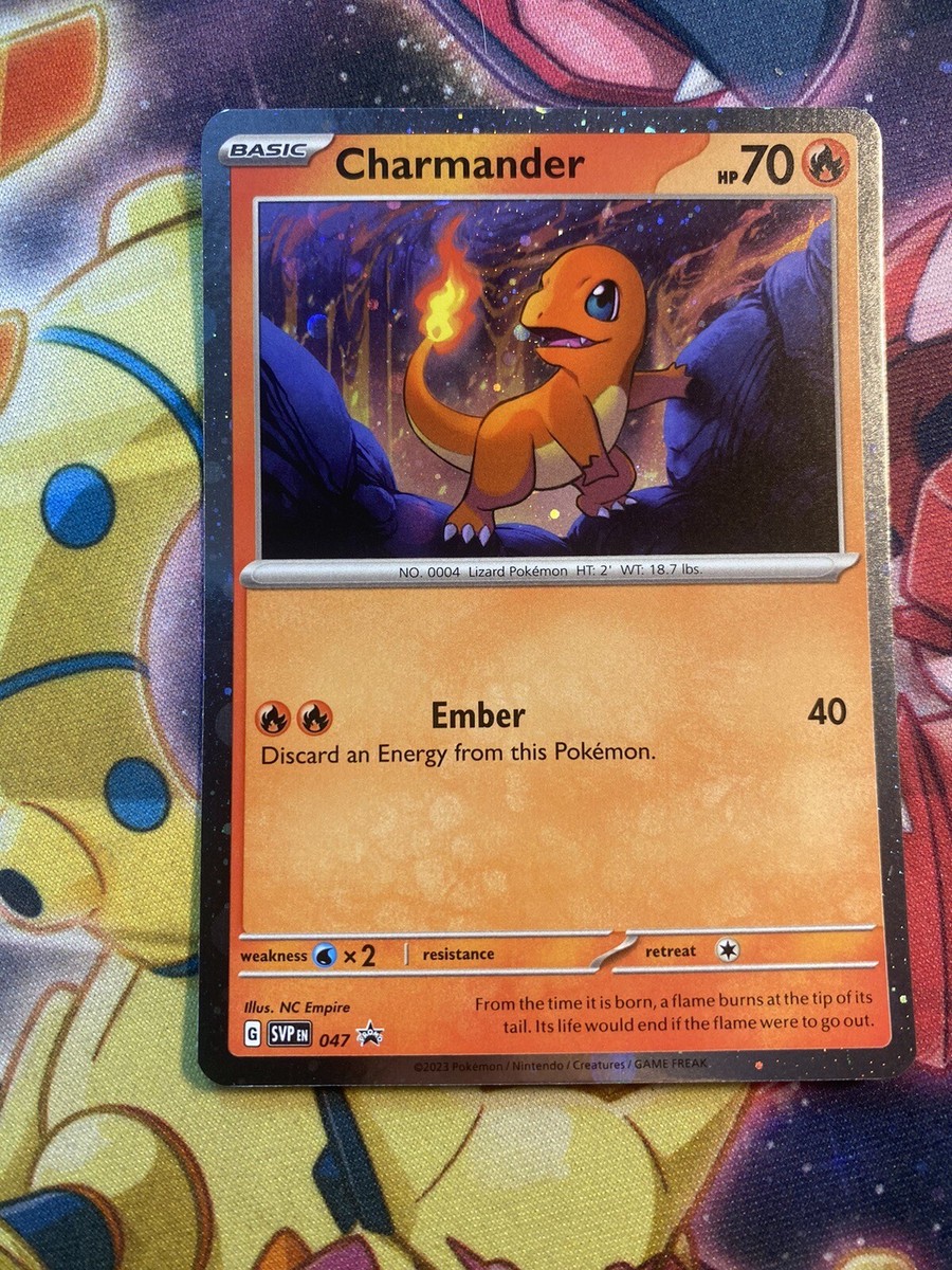 Pokemon Scarlet & Violet 151 Charmander SVP 047 Cosmos Holo Black