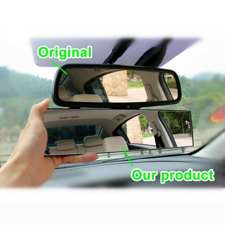 Extensor de espejo retrovisor convexo con clip interior curva ancha automática de 12"" seguro Foto 3 de 4