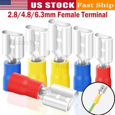 500Pcs Wire Connectors Kit, Female Spade Connectors 2.8-6.3mm Insulated Terminal