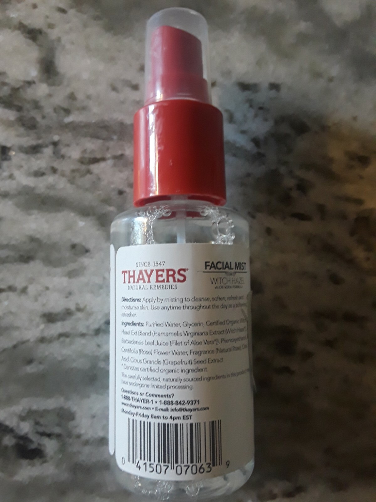 thayers facial mist ingredients