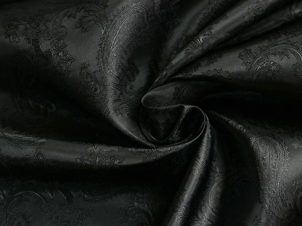 FUTTERSTOFF Stoff Futter Innenfutter Paisleymuster glanzvoll SCHWARZ EUR 8,98/m