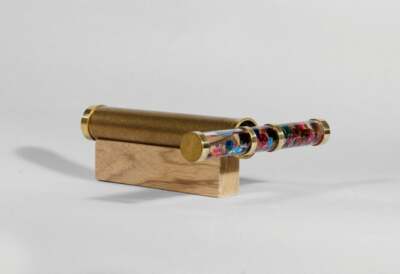 Kaléidoscope En Laiton Fait Main – Roy Cohen Israël, 16,5 Cm Avec Support, Reflets Lumineux