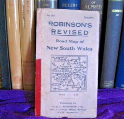 Vintage Robinson 's Revised Road Map of New South Wales,  Circa 1900s