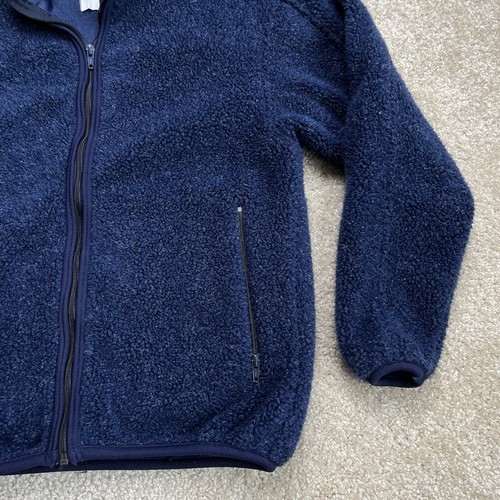 VTG Woolrich FULL ZIP DEEP PILE Pullover Sherpa Fleece Jacket Womens SMALL BLUE - Picture 5 of 13