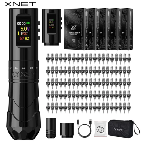 XNET Void Wireless Tattoo Machine Pen Kit 100Pcs Cartridges Full Set 7 Stroke US - product listing photo
