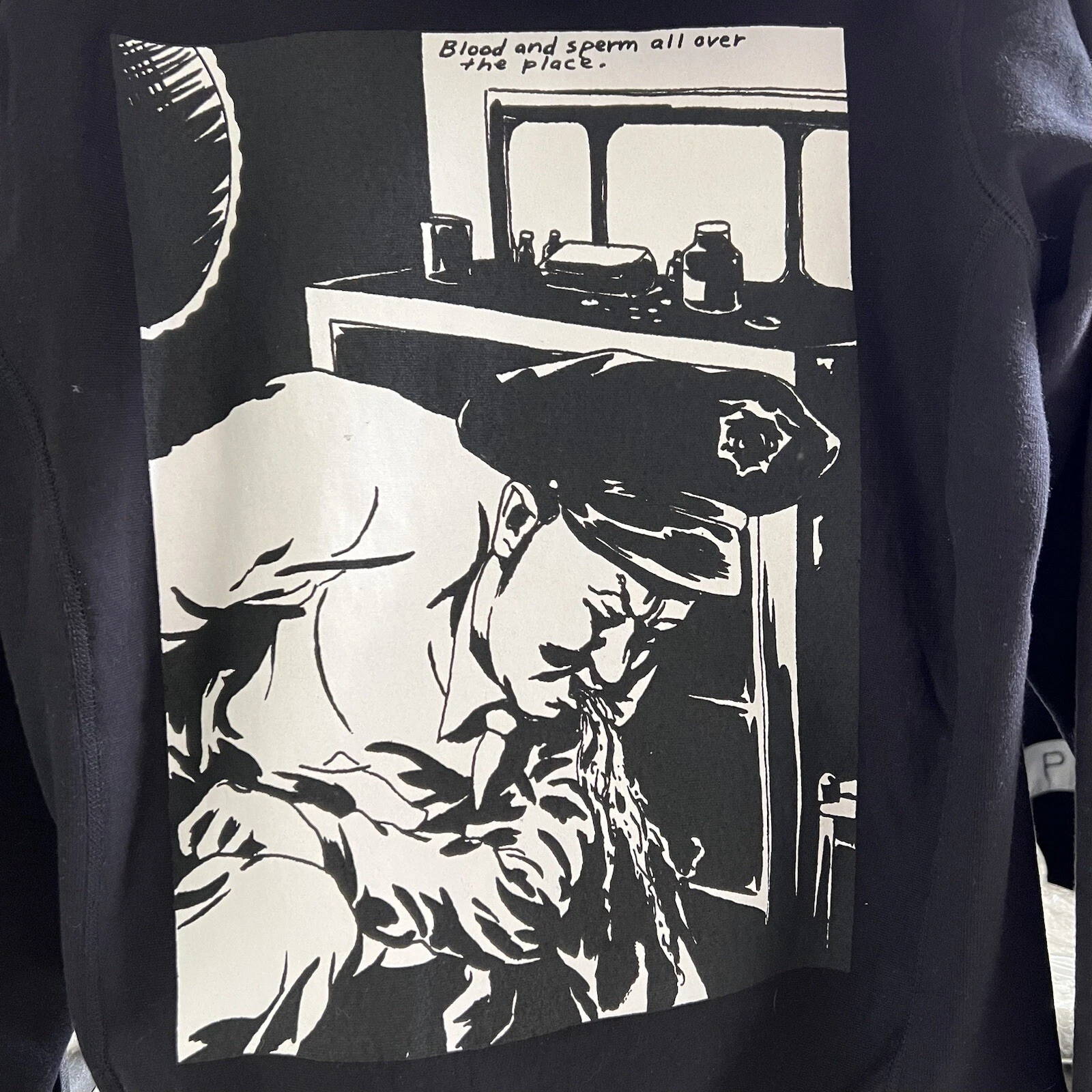 2014 FW14 SUPREME RAYMOND PETIBON SANG & SPERM SWEAT SHIRT À CAPUCHE NOIR Petit S