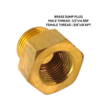1/2''BSP Male to 3/8''NPT Female Brass sump Adapter Oil Temperature Gauge Sensor