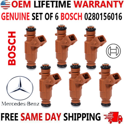Genuine BOSCH Set of 6 Fuel Injectors for 03-08 Mercedes-Benz V6 V8 #0280156016
