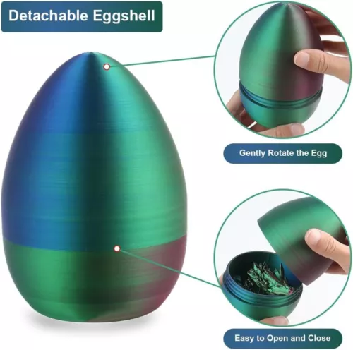 3D Printed Articulated Crystal Dragon Egg Flexible Mystery Dragon Toys Gift - Picture 4 of 6