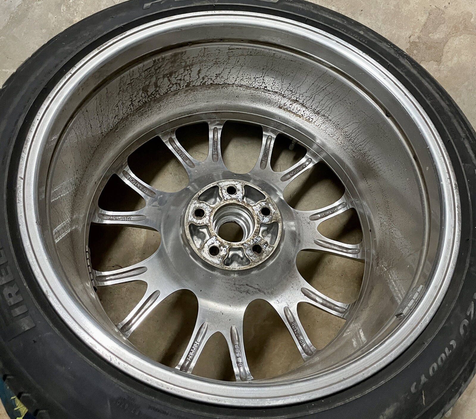 Genuine OEM Factory Ferrari 612 599 Challenge POLISHED 20x10 inch Rear WHEEL