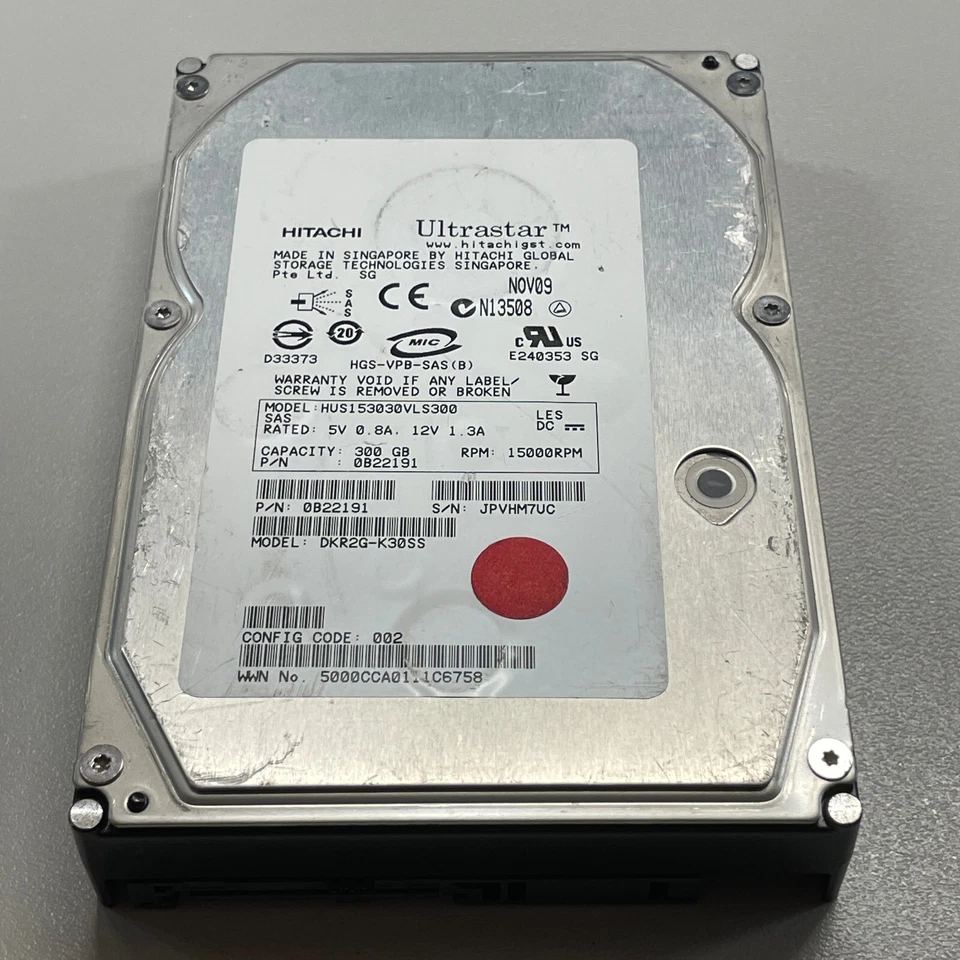 Hitachi Ultrastar 300GB 3.5" SAS HDD 3Gbps 15K RPM 16MB HUS153030VLS300 0B22191 - Image 3 of 4