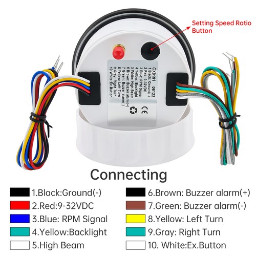 2 Gauge Set 85mm GPS Speedometer 160MPH W/Tacho&85mm 4 In 1 Multifunction Gauge - Picture 16 of 20