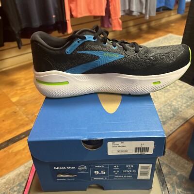 Brooks Ghost Max - Mens Size 9.5 - Black/Atomic Blue/Jasmine Brooks Ghost Max - Mens Size 9.5 - Black/Atomic Blue/Jasmine