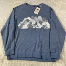 Cremieux Sweatshirt Men XXL Blue Abstract Minimalist Lightweight Pullover Casual