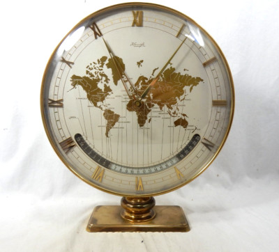 Beautiful KIENZLE World Timer desk clock  Weltzeituhr  8 day seviced + manual II