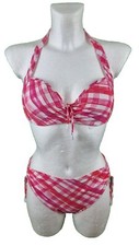 Lidea Bikini Größe 36 B, C, D - 38 D Cup Bademode Rosa Weiß Neckholderbikini