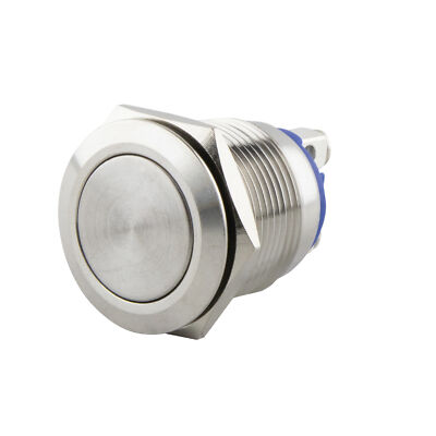 SeKi Edelstahl Drucktaster Ø19mm flach Schraubanschluss 250V 3A