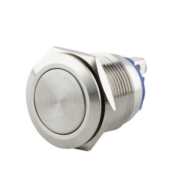 SeKi Edelstahl Drucktaster Ø19mm flach Schraubanschluss 250V 3A