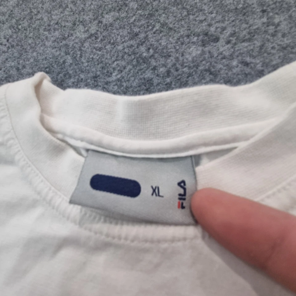 Camisa FILA Mujer XLARGE Blanca Manga Corta Deportiva Moderna Algodón Recortado Talla XL Foto 3 de 4