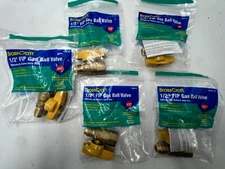 5 PACK - Brass Craft PSSD-41 Plumb Shop Gas Ball Valve 1/2" OD FLARE X 1/2" FIP