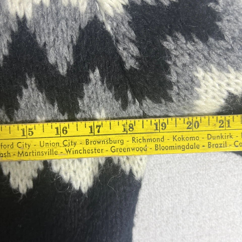 Cárdigan Suéter Zara Tejido Para Mujer Mediano Largo Mezcla Mohair Patrón ZigZag Nórdico Foto 3 de 4