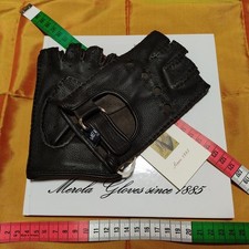 Guanti da guida MEROLA Dear in pelle marrone scuro ditale Ferrari personalizz...