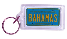 Bahamas License Plate Acrylic Rectangular Souvenir Keychain 2.5" X 1.5"