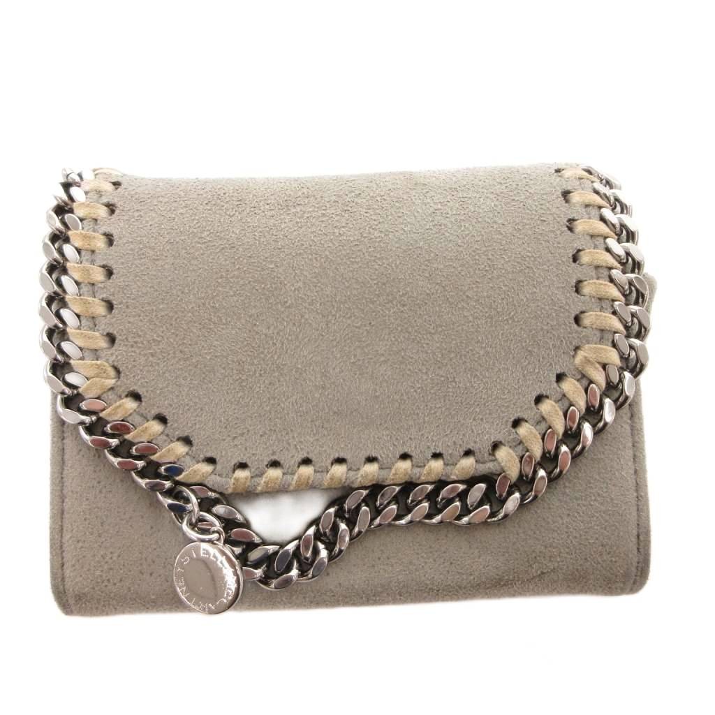STELLA McCARTNEY Bifold Wallet Wallet with Coin Purse Falabella Suede Chain