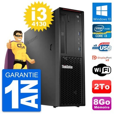 PC Lenovo Thinkstation P300 SFF Intel i3-4130 RAM 8Go Disc 2To Windows 10 Wifi