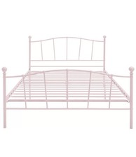 Fleur Small Double Metal Bed Frame - Pink