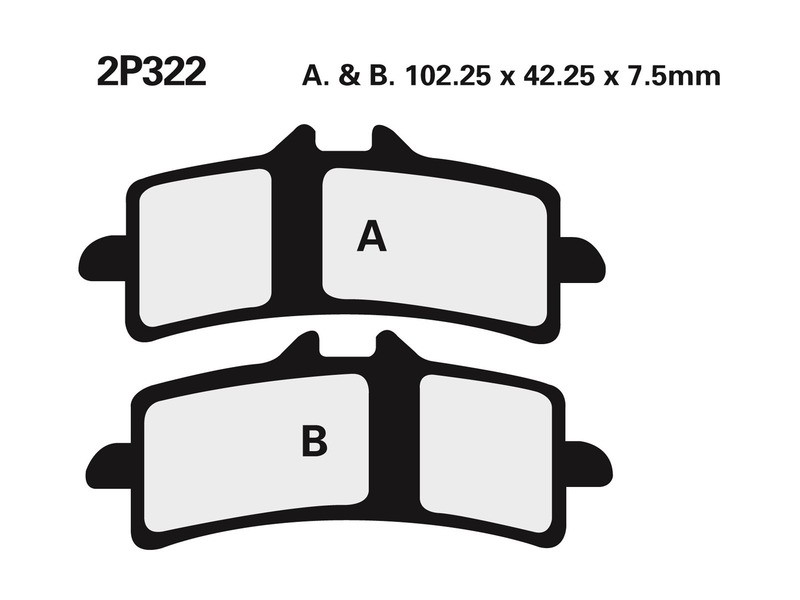 Plaquettes NISSIN route métal fritté 2P-322ST pour un freinage puissant et durable