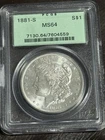 1881-S Morgan Silver Dollar PCGS MS64 OGH Green Label Holder Better Date