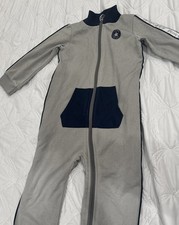 Converse 24M baby one piece outfit Chuck Taylor Gray Blue Zipper infant boy