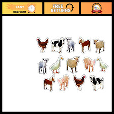 Farm Animal Shape Stickers - Colorful Photo Designs for Kids' Crafts Learning