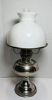 Vintage Rayo Oil Lamp, Nickel Plated with Milk Glass Shade, Chimney