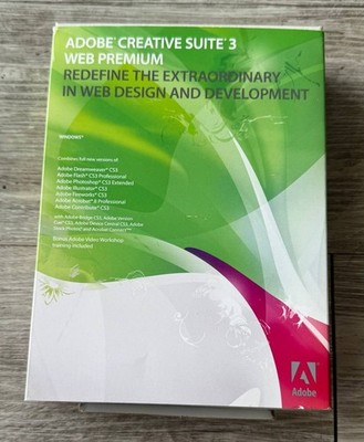 Adobe Creative Suite 3 Web Premium CS3 Complete Set w/ Discs & Guide