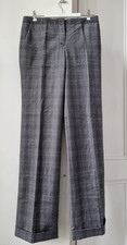 New Alexander McQueen wool cashmere grey check tailored trousers I44