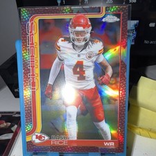 2025 Topps Chrome Rashee Rice Football Leather Refractor Kansas City Chiefs #147