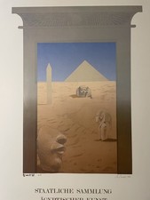 Museums Plakat, Ägyptische Kunst 1982, alt, signiert A. Shedid