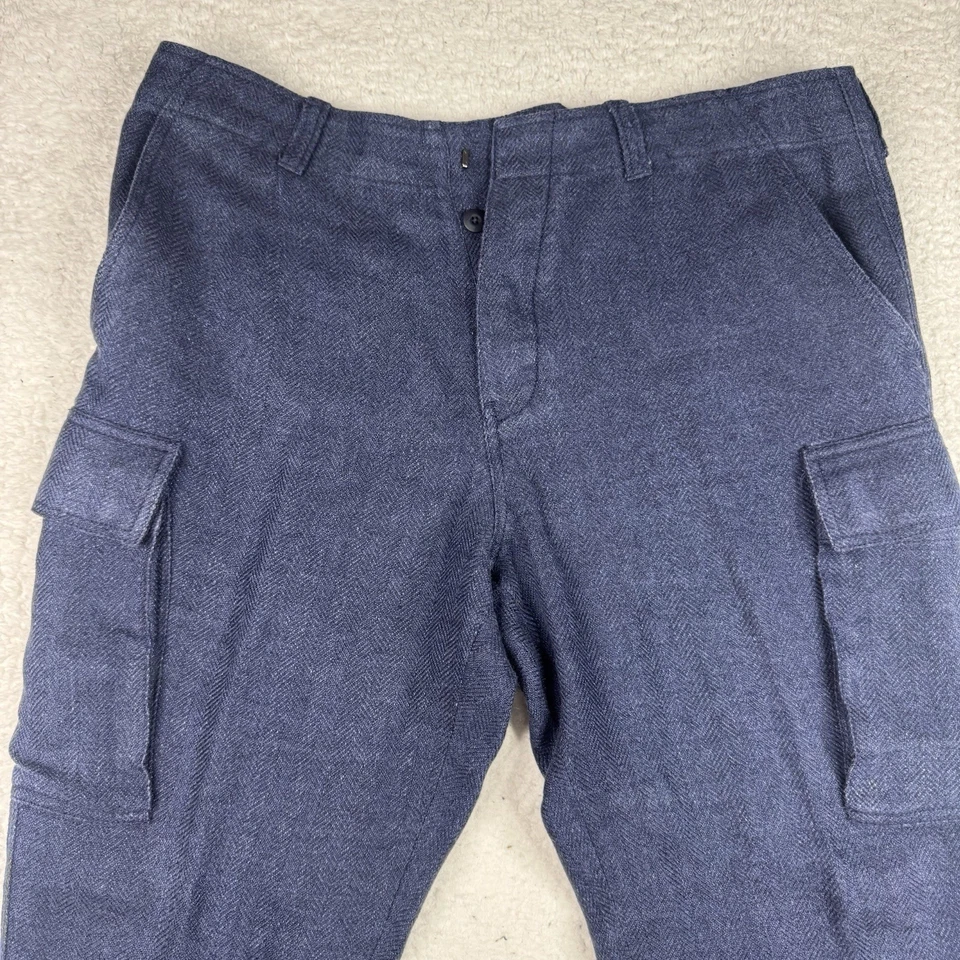 Брюки карго Ralph Lauren Purple Label Blue Herringbone льняные шерстяные шелковые размер 36x29 - Изображение 3 из 4