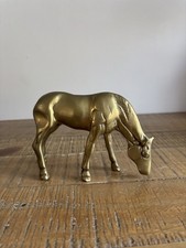 Ancienne Sculpture En Laiton Cheval Jument Équitation Vintage 0,603kg H10cm